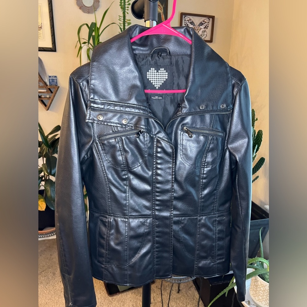 Brave soul faux leather Moto jacket black M